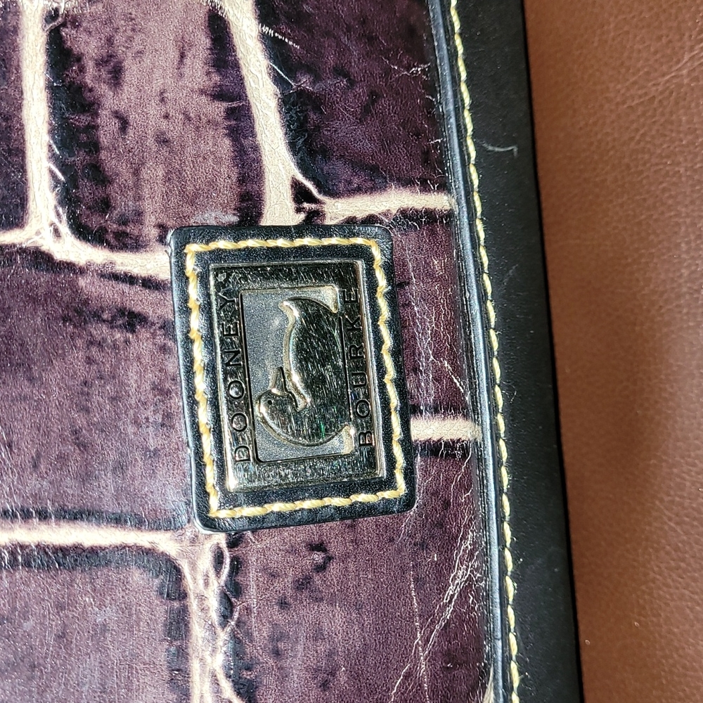 ❤2X HP❤️Dooney & Bourke Brown Croco Leather "Deana" Satchel w/Matching Wallet❤ - Picture 7 of 17